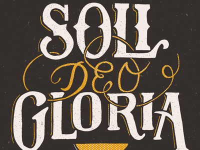 Soli Deo Gloria D bible design halftone hand lettering script