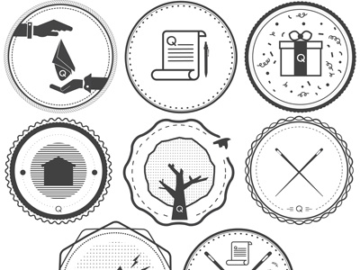 Q Graphics badges emblem graphics icons logo