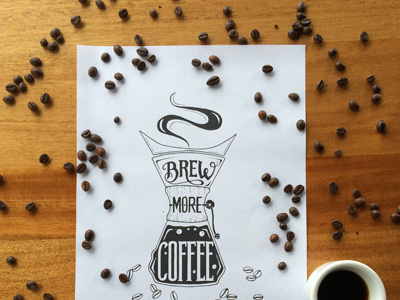 Brew More Coffee coffee design hand lettering lettering process