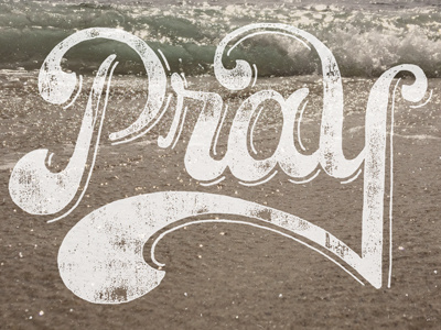 Pray bible design hand lettering script