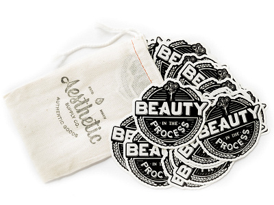 Beauty In The Process Sticker aesthetic lettering packaging stcikers