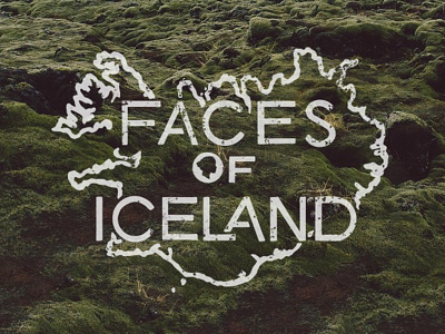 Faces of Iceland iceland lettering map texture