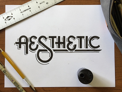 Aesthetic (Inked version) aesthetic design lettering process simple