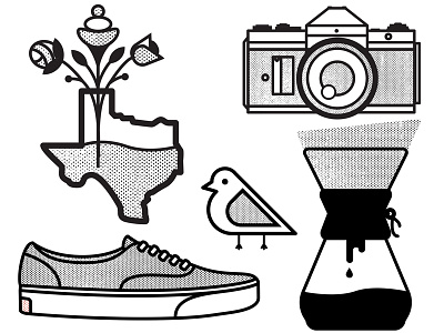 Icons camera canon chemex haltone shoes texas texture vans vintage