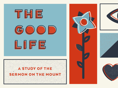 The Good Life aesthetic bible design halftone icon simple typography