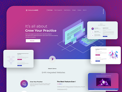 Website Design for webdesign Company animtion appoiintment booking system doctors ehr graphics heart heathcare illustration practice seo ui uiux web design