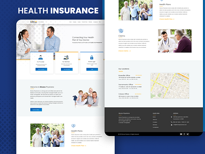 Health Insurance graphics design health insurance home page medical insurance physicians provider template desgin ui design web template website