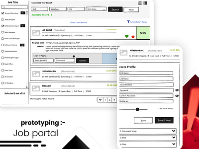 Job portal - Wireframe