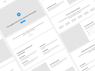 Wireframe - for website compnoents contact us dummy content dummy image features section footer design image navigation placeholder profle sectiions prototype slider design testimonials section video website wireframing