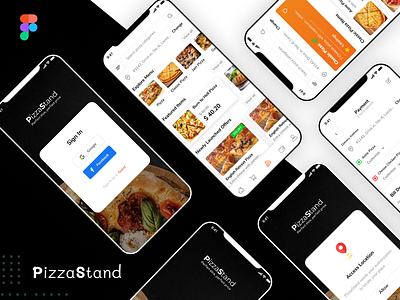 PizzaStand fast foo fast food menu figma food italian itm mobile application mobile ui online booking for food pizza pizza menu tabe book