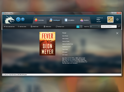 Wyvern's Keep library management mockup ui