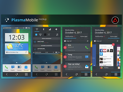 Plasma Mobile mockup kde mobile mockup plasma ui