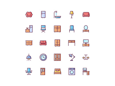 Furniture Icon Set icon icons design iconset illustration vector