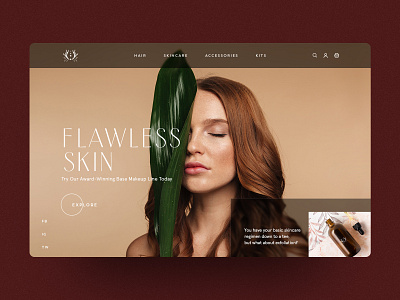Cosmetic Website Header beauty product clean ui cosmetic design fashion header interface minimal ui uidesign ux web