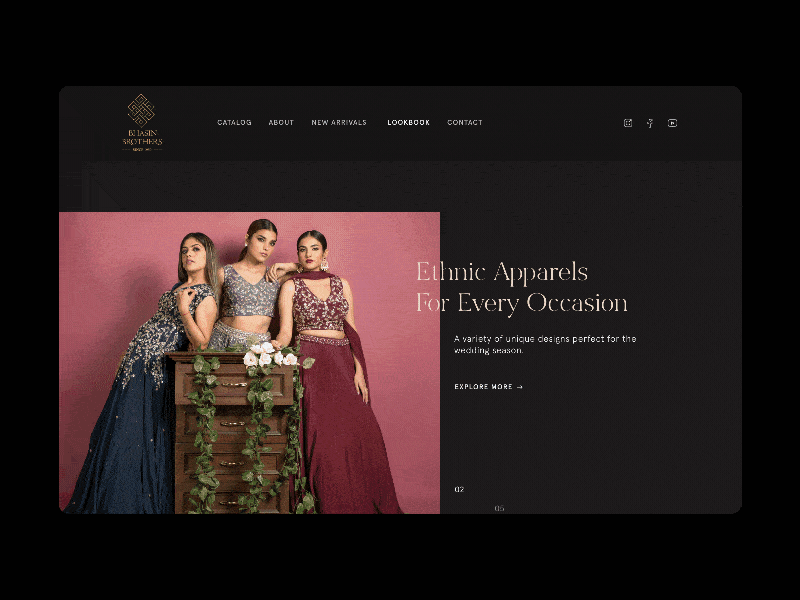 Web Design Concept for Ethnic Clothing Brand design ecommerce design ethnic fashion brand interface design minimal ui uidesign ux web web design
