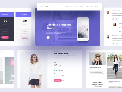 Futura - UI Kit business clean ui creative elegant latest ui trend minimal minimalist portfolio theme ui uidesign uikit uiux ux web design