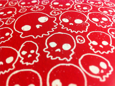 Skull Giclee ben sears giclee print red skull