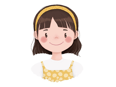 Girl Profile Picture avatar character character design character illustration cute cute character design digital drawing girl character illustration profile picture smiling face