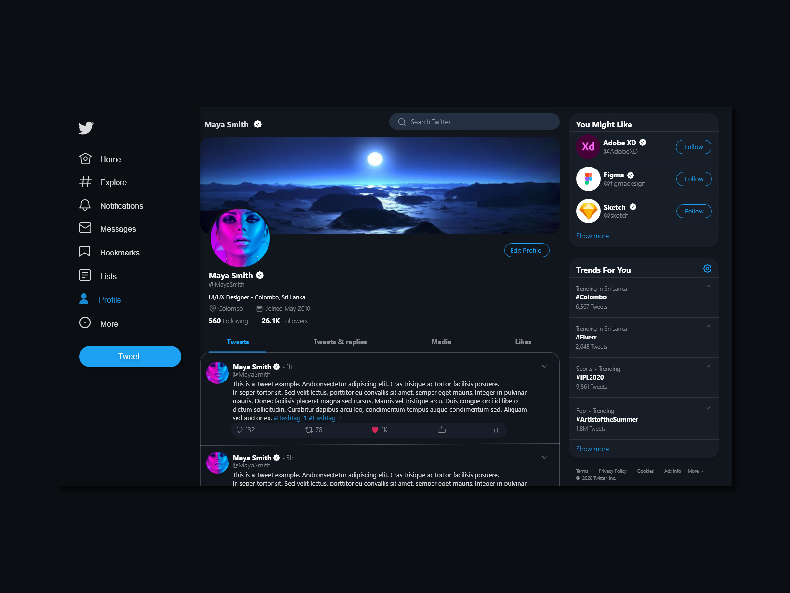 Twitter UI Redesign by Ahmed Ammar on Dribbble