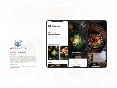 CURRANT / Mobile App app application food graphic design menu mobile ui ux