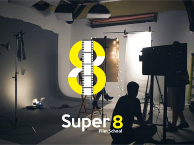 Super 8 film school 30daysoflogo film school illustration logo