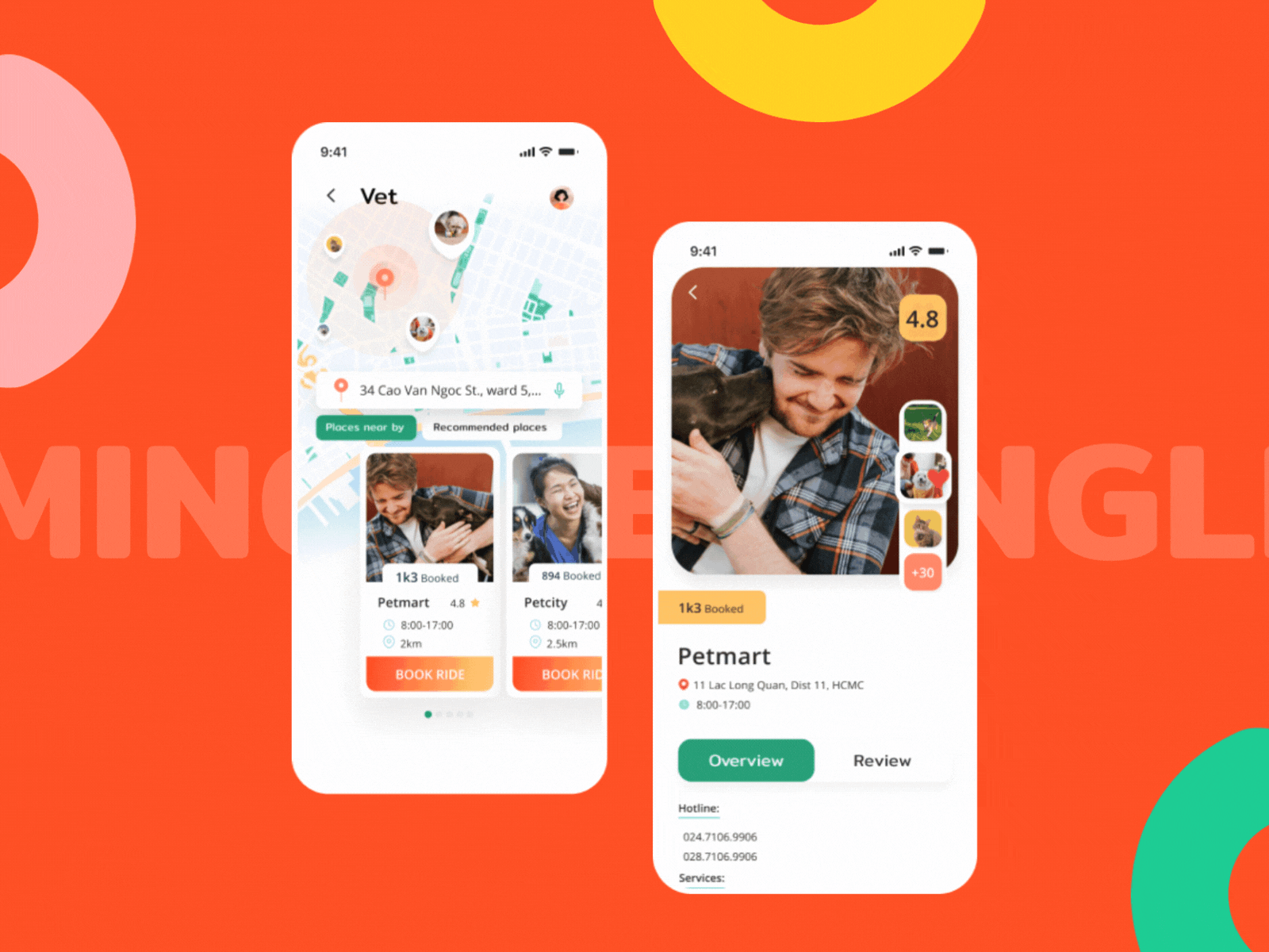 Location suggestion screens - pet usher app booking app colorful design cute style design dynamic style for pet graphic design handrawn illustration illustration location suggestion mobile mobile app design pet app rental app ride booking app ui design userflow