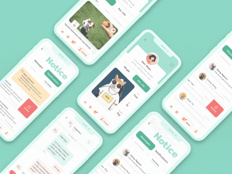 Notification screen design - pet usher