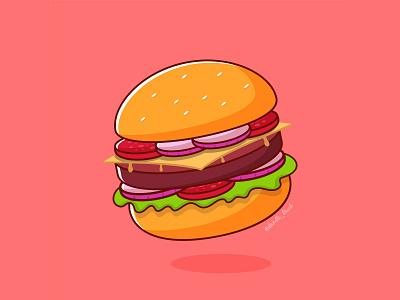 Burger adobe illustrator burger food graphic design illustration junk food vector