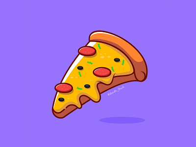 Pizzzaaa!!! adobe illustrator food graphic design illustration junk food pizza vector