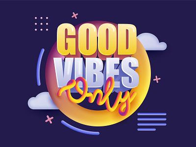 Good Vibes Only adobe illustrator clouds goodvibes graphic design illustration vector