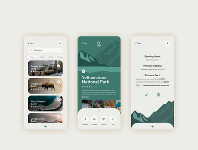 National Park Off-Road | Concept App app camping clean app design illustration map mobile national park nature road track travel app ui user experience ux visual