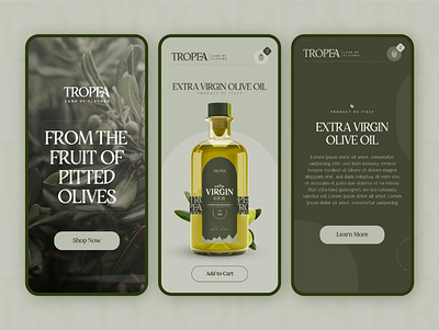 Website - Extra Virgin Olive Oil app branding clean app design food foodie interface mobile product ui ux vector