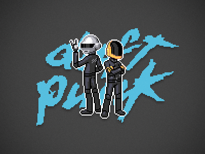 Daft Punk daft punk photoshop pixel art pixelart robot