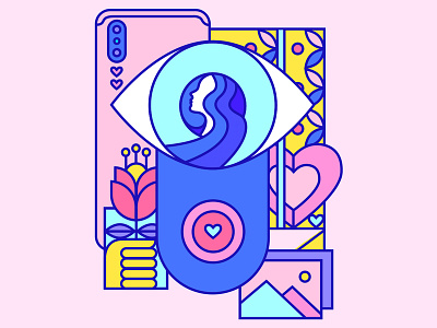 👁 colorful design illustration pink