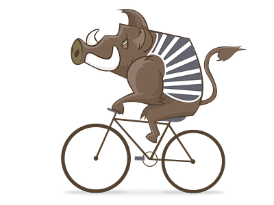 boar biking graphic design illustration vector