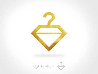 Golden hanger design diamond gold graphic hanger logo logotype luxury