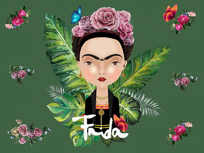 Frida frida frida kahlo graphic illustration vector