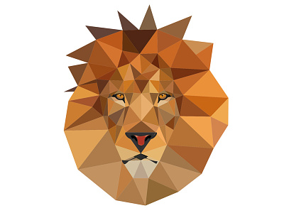 Triangle lion animal illustration lion triangle triangle lion vector