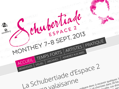 Schubertiade Espace 2 classic festival flat header menu music responsive schubert swiss ui ux website