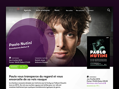Event page band event layout music poster purple responsive shop ticket ui ux website