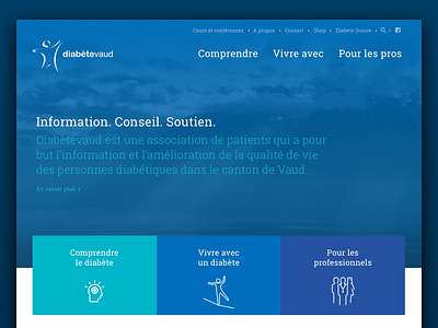 Diabète Vaud – home home page responsive revamp ux web website