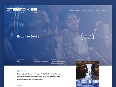 Dreampixies – film details credits home movie page pagination responsive slider web website youssou ndour