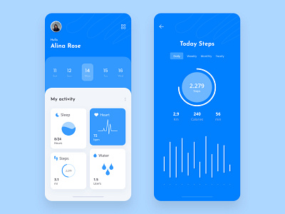 Health Activity Tracker activity tracker activity tracker app discover health heart heartbeat ios minimal sleep tracker ui walk