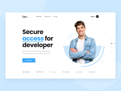 Developer Security access corporate header developer header secure security ui design