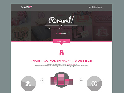 Dribbble Reward! Landingpage batch dribbble fake feature gemicon invitation landingpage redesign