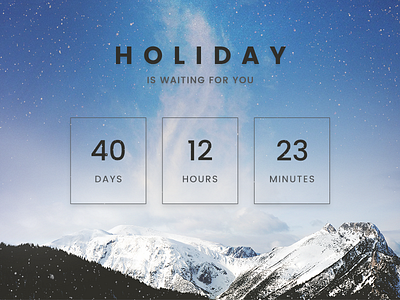 Countdown Timer // 014 countdown daily days holiday hours is minutes seconds timer ui unsplash waiting