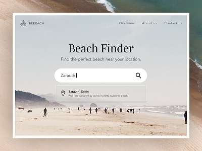 Search // 22 // DailyUI Challenge beach beach finder collectui dailyui dailyui 22 search spain unsplash zarauth