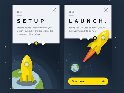 Onboarding // 23 // DailyUI Challenge collectui dailyui galaxy guidance launch onboarding rocket setup tutorial