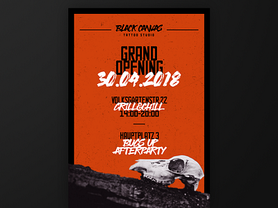 Black Canvas - Grand Opening Poster Design grand opening opening poster poster print design tattoo studio opening