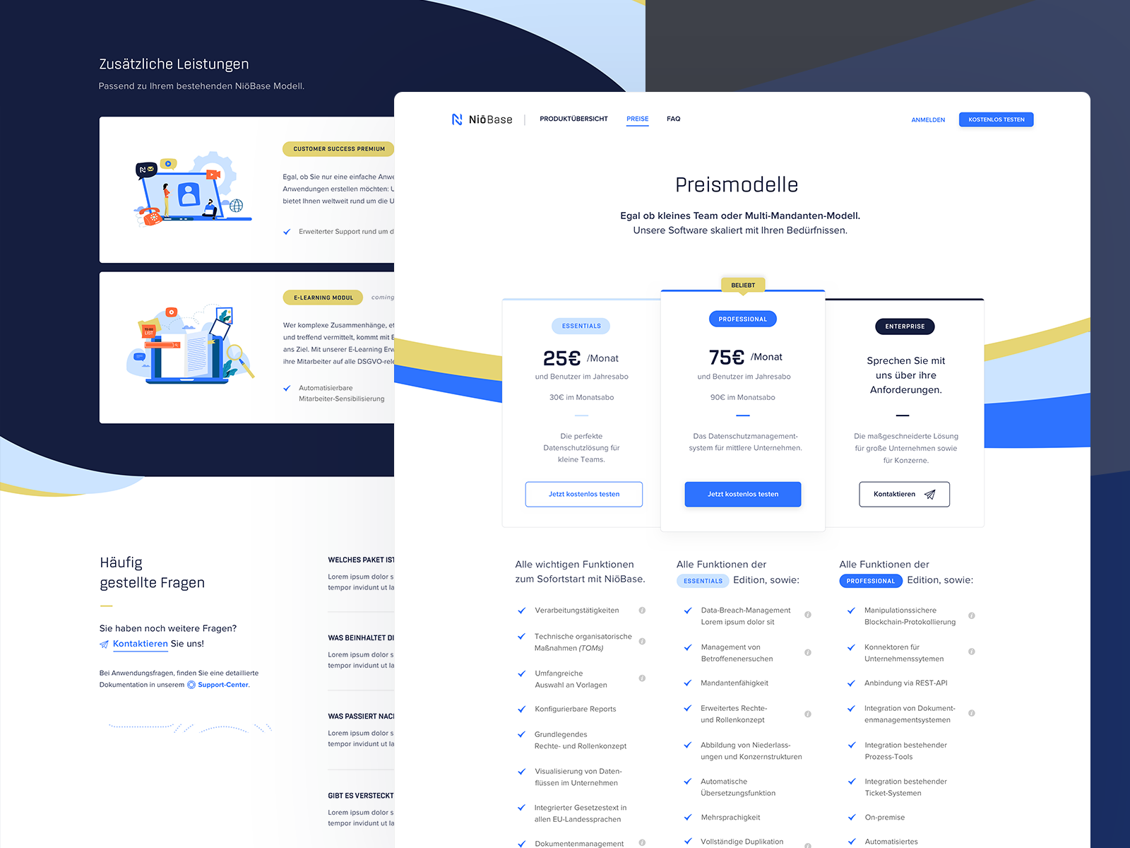 NiōBase - Pricing Page by Raphael Lechner on Dribbble